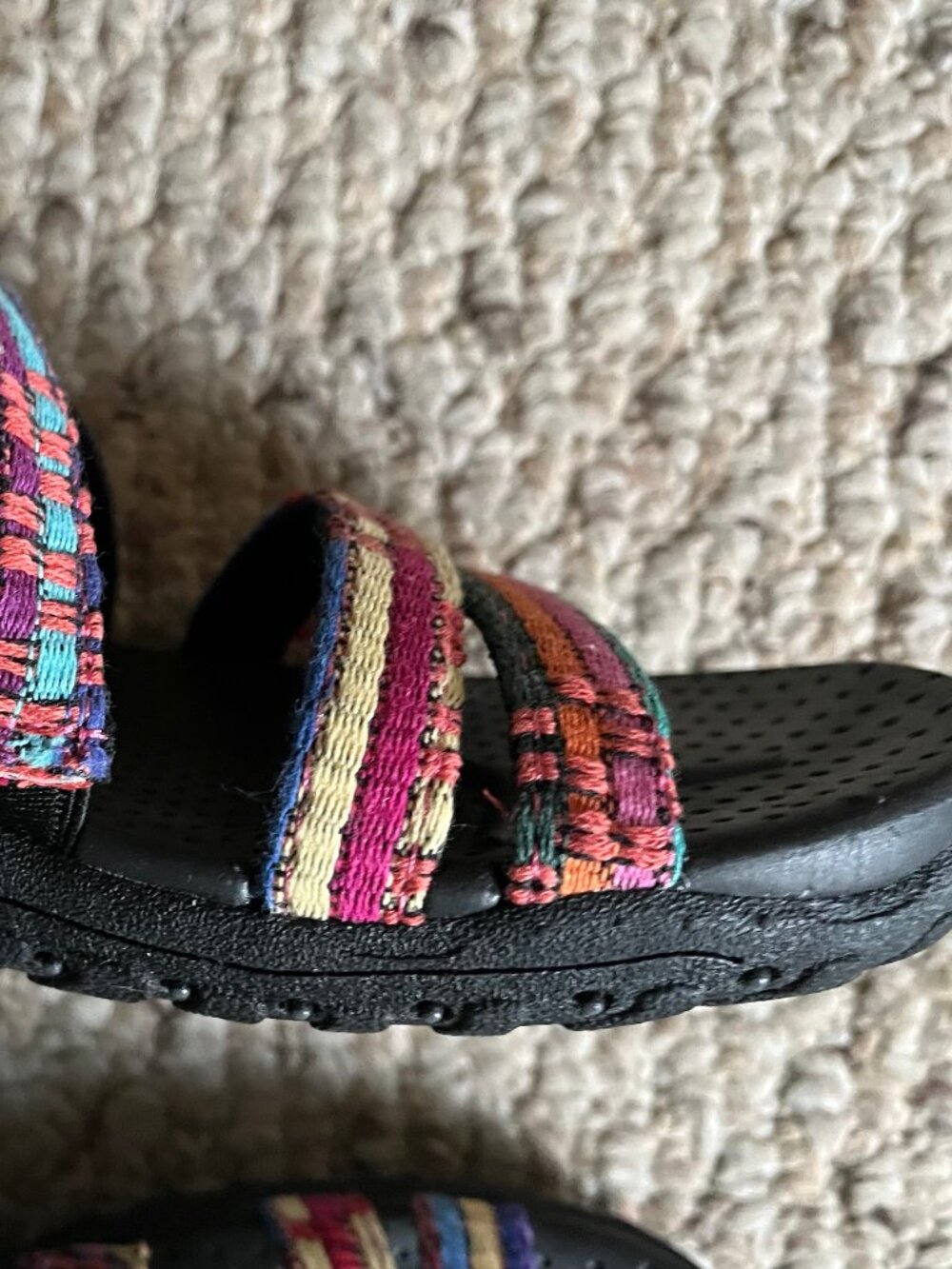 Skechers Reggae Sew Me Boho Woven Slingback Sandal - Black Multi - Picture 4 of 6